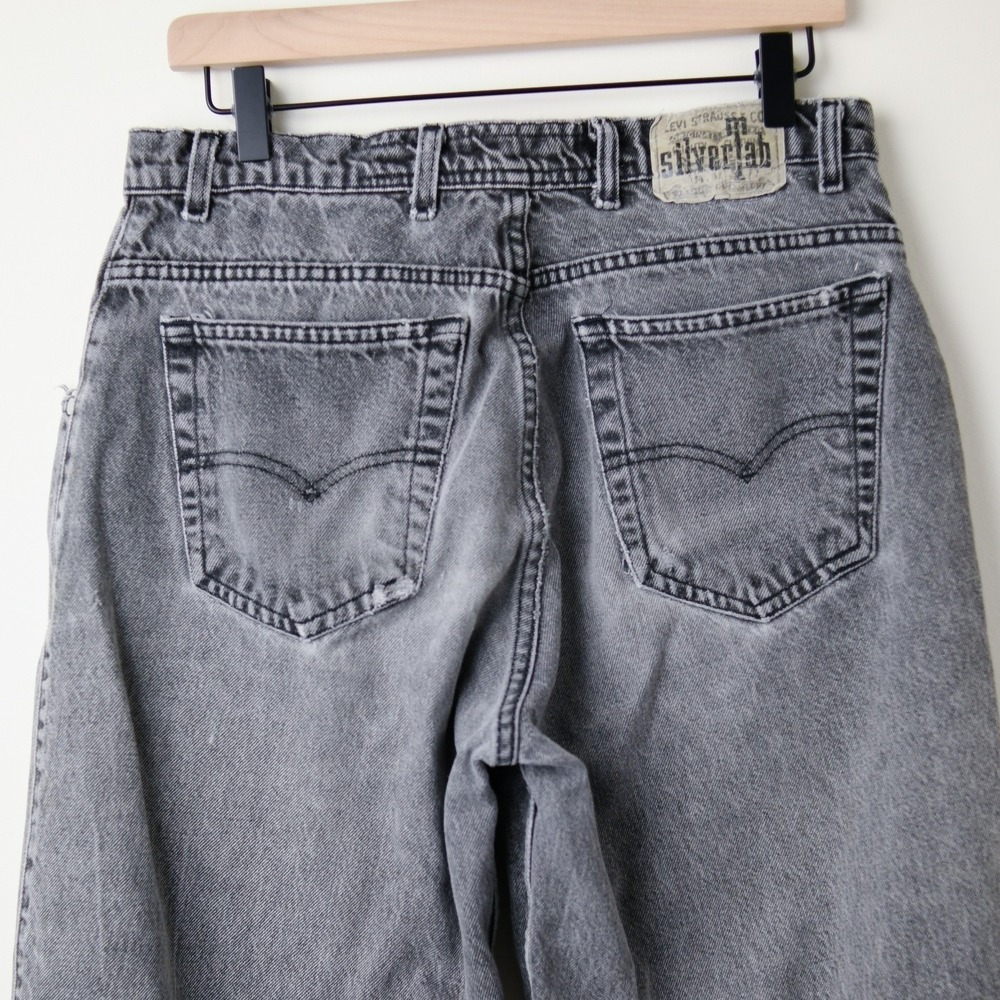 Vintage Levi's SilverTab Loose‎ Jeans 34x34 (31x32) Black Gray Y2K Baggy Skater - Picture 11 of 16